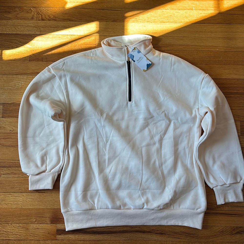 Cream Quarter-Zip Pullover
